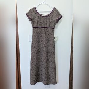 Vintage Express Empire Waist Dress Size 3/4 Long Pride & Prejudice Floral Easter